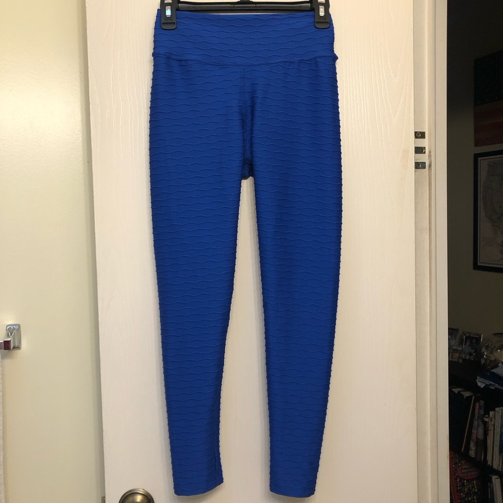 Blue Textured Athletic Leggings size XS